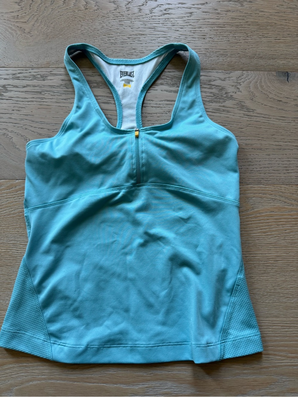 Everlast Teal Blue Zip-Front Racerback Tank